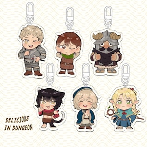 Delicious in Dungeon Keychains - Falin, Marcille, Laios, Chilchuck, Senshi, Izutsumi