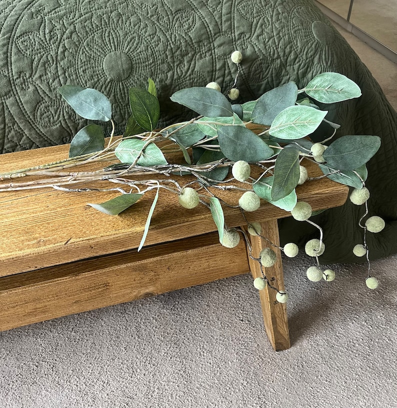 Handmade Reclaimed Wood End of Bed Bench: Rustic Scaffold Board afbeelding 4