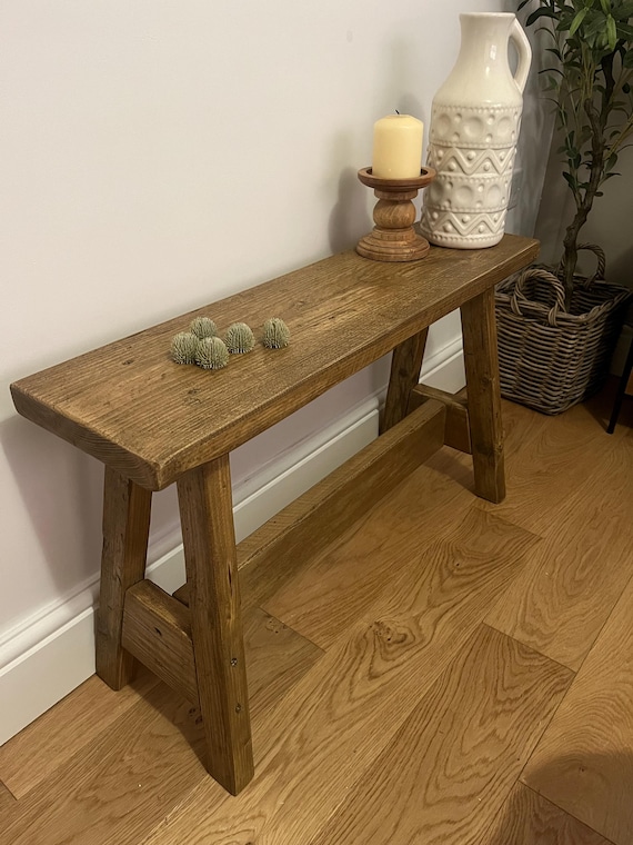 Handmade Rustic Scaffold Board Bench: Reclaimed Wood Seating