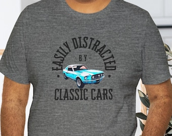 Blue Mustang Tee: Vintage Car Lover Funny Shirt