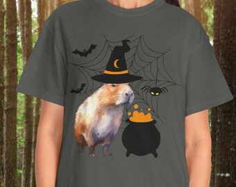 Capybara Halloween Shirt: Spooky Witch Hat Tee