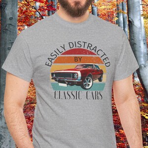 Retro Car Tee, 60&#39;s Camaro Classic Car Shirt for Car Guy, Gift for Vintage Car Lover, Men&#39;s Vintage Car Shirt, Classic car, Car Enthusiast