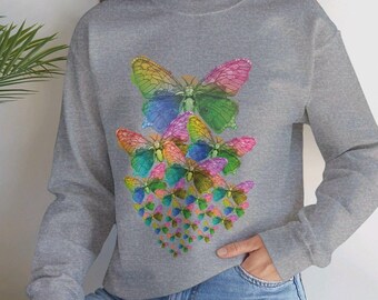 Butterfly Graphic Crewneck Sweatshirt: Bella + Canvas, Nature Lover Gift