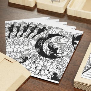 Cartes de voeux spirituelles fantaisistes pour toutes les occasions, 1 à 10 pièces, ensemble de papeterie de fées, anniversaire mystique, gratitude, cartes de remerciement