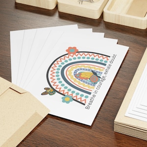 Boho Regenbogen Grußkarte für jeden Anlass 1 oder 10Pc Einzigartige Karte für Freund Wunderlich Geburtstag Dankbarkeit Stationäre Karte Set Erhebende Karte