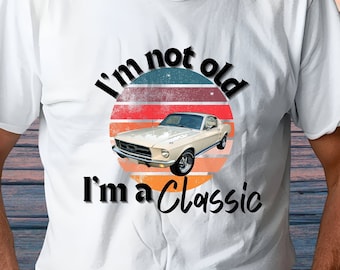 68' Ford Mustang Tee  Retro Car Lover Gift, Classic Car lover, Men’s Vintage Car Shirt, Old timer gift, Car Enthusiast T-shirt, gift for dad