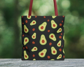 Borsa tote avocado, borsa tote, borsa nera, borsa a tracolla, regalo per la mamma, borsa divertente, regalo per un amico, borsa avocado, borsa regalo Cottagecore, borsa di frutta