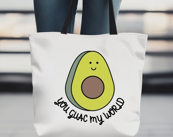 Avocado Tote Bag: You Guac My World, Trendy Gift Bag
