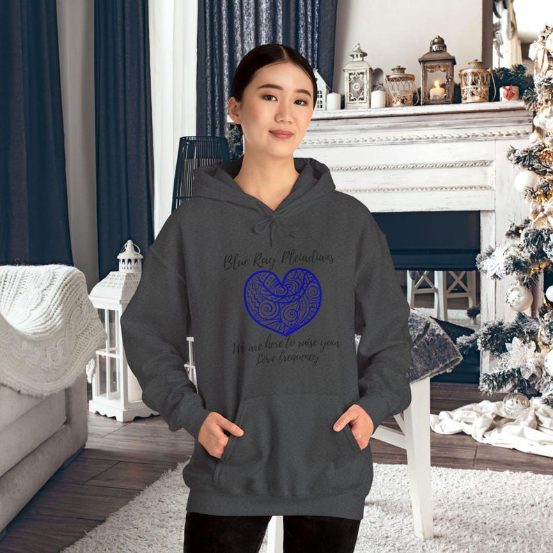 Pleiadian Hoodie: Spiritual Design Unisex Pullover, Blue Ray Pleiadian Sweatshirt, Starseed Apparel, Metaphysical Yoga Hoodie zdjęcie 4