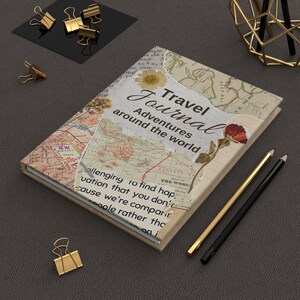 Travel Journal for Adventurers, Travel Diary, Vintage Journal for Memories, Adventure Keepsake Gift for Traveler, Wanderlust Travel Notebook
