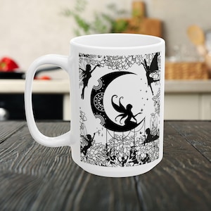 Fairy Mug, Ceramic Mug, Gift for her, gift for friend, Coffee Cup, Tea Cup, Fairy Lover, Fairycore gift, Cute Mug, Spiritual Mug, Celestial