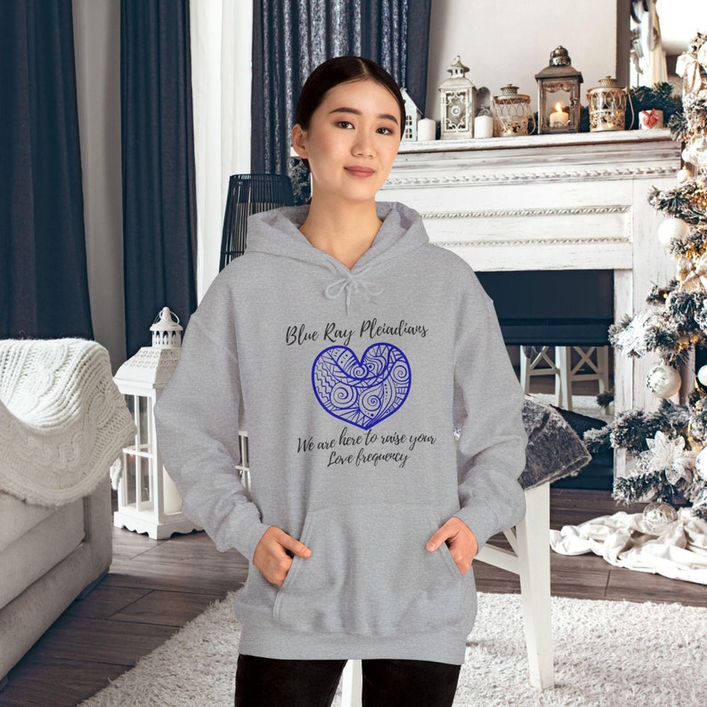 Pleiadian Hoodie: Spiritual Design Unisex Pullover, Blue Ray Pleiadian Sweatshirt, Starseed Apparel, Metaphysical Yoga Hoodie zdjęcie 2