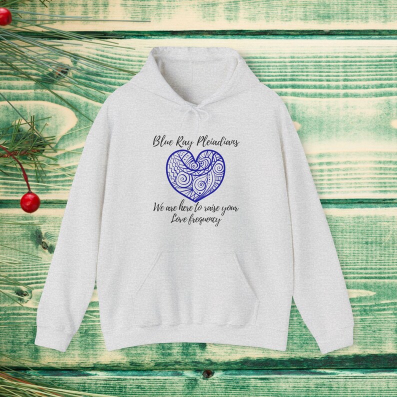 Pleiadian Hoodie: Spiritual Design Unisex Pullover, Blue Ray Pleiadian Sweatshirt, Starseed Apparel, Metaphysical Yoga Hoodie Ash