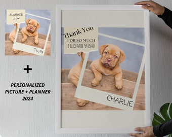 Personalized Bundle, Polaroid style picture, personalized pet wall art, dog lover, birthday gift, photo wall art. Pet gift, Dog Portrait.