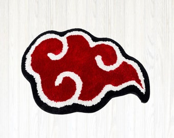 Anime Akatsuki Red Cloud Rug - Stylish Home Decor for Anime Fans