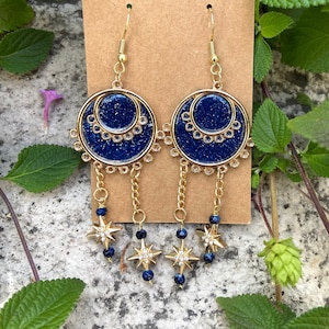 Starry Night Handcrafted Polymer Clay Earrings