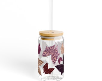 Butterfly Sipper Glass, 16oz