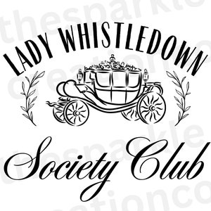 Lady Whistledown Society Club PNG PDF JPG, Bridgeton Design