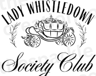 Lady Whistledown Society Club PNG PDF JPG, Bridgeton Design