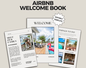 Modèle de livre de bienvenue Airbnb, modèle de guide manuel de l’hôte de maison, modèle Canva de livre d’or, modèle de location de vacances à court terme