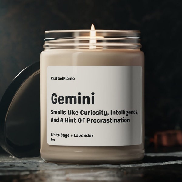 Funny Gemini Candle, Gemini Gift, Gemini Star Sign Candle, Zodiac Candle, Constellation Gift, Astrology Candle, Birthday Gift For Her