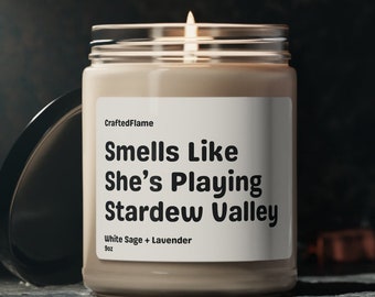 Smells Like She's Playing Stardew Valley Candle, Stardew Valley Gift, Cozy Gamer Gift, Stardew Candle, Gift For Stardew Lover, Cozy Gaming