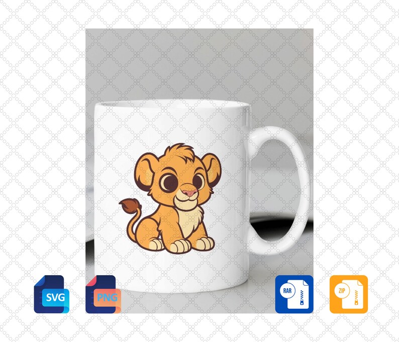 El Rey León Svg y Png, Simba Svg, Simba Clipart, Rey León Simba ...
