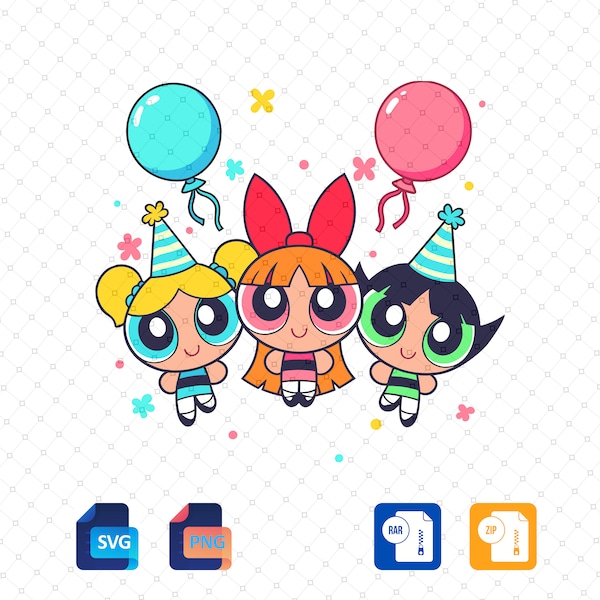 Powerpuff Girls Svg | Powerpuff Girls Birthday | Powerpuff Png |  Birthday Svg | Birthday Girl