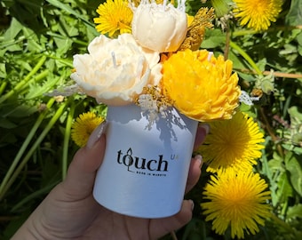 Bouquet di candele di cera di soia fatte a mano con peonie - Regalo floreale per la casa