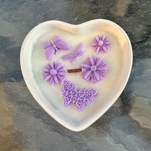 Heart Soy Candle: Floral Butterfly Decor, Bridal Shower Favor