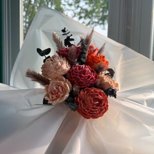 Floral Candle Bouquet: Handmade Peony Wax Candle Gift
