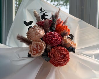 Floral Candle Bouquet: Handmade Peony Wax Candle Gift