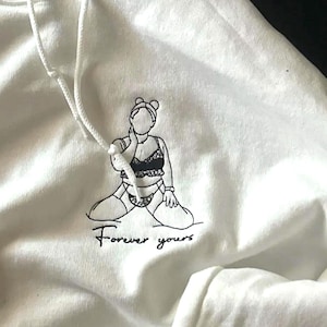 Custom Embroidered Hoodie - Spicy Hoodie Portrait from Photo - Boyfriend Hoodie - 1st Anniversary Gift for Couple - Spicy Couples Gift