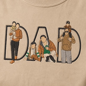 Gesticktes individuelles Porträt vom Foto-T-Shirt, personalisiertes Vatertagsgeschenk, personalisiertes Vatertagsgeschenk, Vater-Geburtstagsgeschenk Bild 2