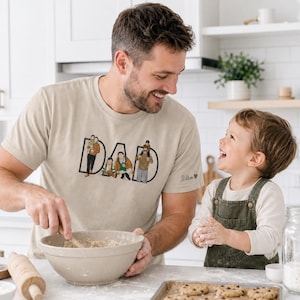 Gesticktes individuelles Porträt vom Foto-T-Shirt, personalisiertes Vatertagsgeschenk, personalisiertes Vatertagsgeschenk, Vater-Geburtstagsgeschenk Bild 5