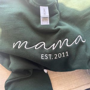 Personalized Mama Sweatshirt: Embroidered Kids Names, Custom Mom Crewneck