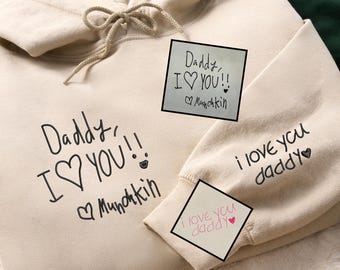 Moletom com capuz personalizado bordado à mão para o Dia dos Pais - Moletons infantis com mensagens - Presente personalizado para o Dia dos Pais