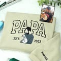 Custom Embroidered Hoodie with Papa, Custom Portrait From Photo Sweatshirt, Husband Gift