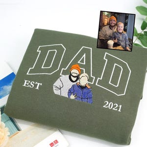 Personalisiertes Dad Sweatshirt mit Foto - Vatertag Sweatshirt - Personalisierter Dad and Son Hoodie - Papa Portrait Outfits