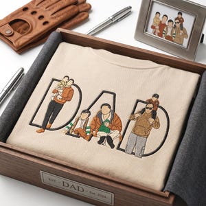 Gesticktes individuelles Porträt vom Foto-T-Shirt, personalisiertes Vatertagsgeschenk, personalisiertes Vatertagsgeschenk, Vater-Geburtstagsgeschenk Bild 1