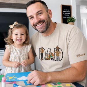 Gesticktes individuelles Porträt vom Foto-T-Shirt, personalisiertes Vatertagsgeschenk, personalisiertes Vatertagsgeschenk, Vater-Geburtstagsgeschenk Bild 4