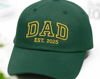 Gorra personalizada bordada para papá: Gorra estilo universitario personalizada con año de fundación, gorra de béisbol vintage, regalo para el Día del Padre.