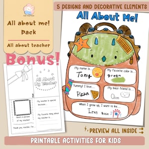Back to School All About Me Pack (Student & Teacher Pages)