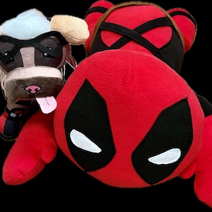 Deadpool inspired Large Plush perfect for Birthday, Christmas Gift, Hand-Made Free Dogpool Giveaway, (limited offer)