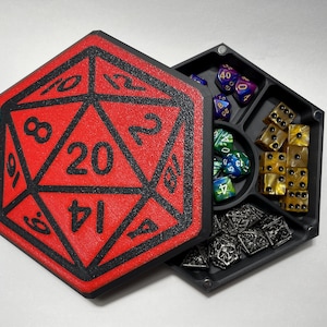 D20 Inspired Dice Tray DnD Dice Rolling Tray Fantasy RPG Gaming Accessory Tabletop Dice Tray 20 Sided Dice Tray Dungeons and Dragons