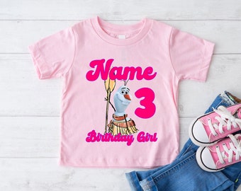 Custom Frozen Birthday Shirt Olaf Birthday Shirt, Elsa Birthday Shirt, Frozen Personalized, Girls Birthday Shirt, Princess Gifts