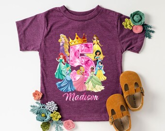 Personalized Birthday Princess Shirt Princess Party Shirt, Girls Birthday Shirt, Family Birthday Shirt, Gift Birthday Shirt