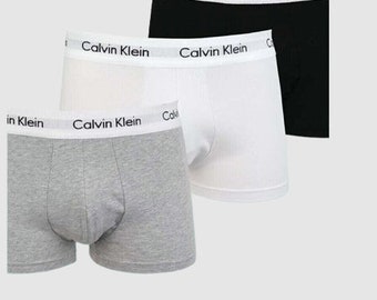 3 Pack Calvin Klein Mens Trunk boxer shorts stretch Black White Grey