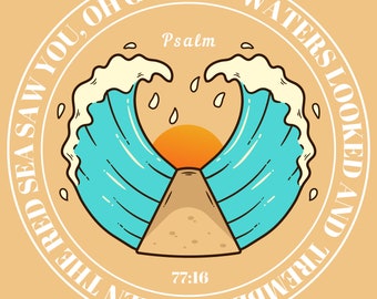 Psalm 77:16 Sticker