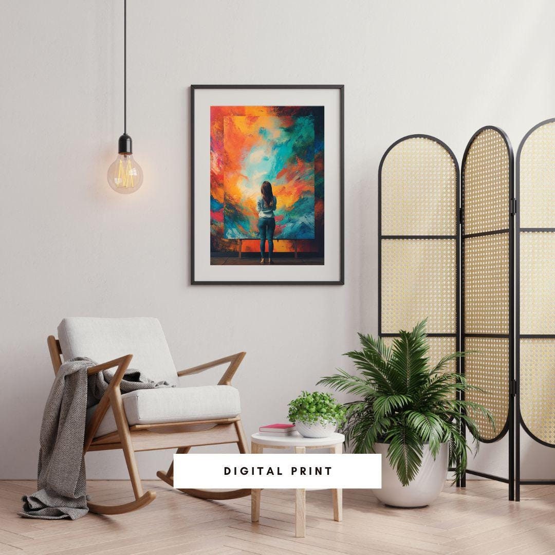 store product block Blending Boundaries: Surreal Abstract Encounter poster
